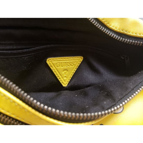 Rare - Yellow Guess Los Angeles Logo Belt Bag Crossbody Adjustable Strap - Picture 4 of 16